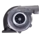 Front view of 466573-5001 TB4142 turbocharger showing turbine housing and compressor wheel