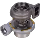 49181-03862 turbocharger bottom view showing compressor wheel and retaining clamps