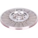 Underside of DAEWOO D2848TE turbo back plate with radial spokes and mounting tab