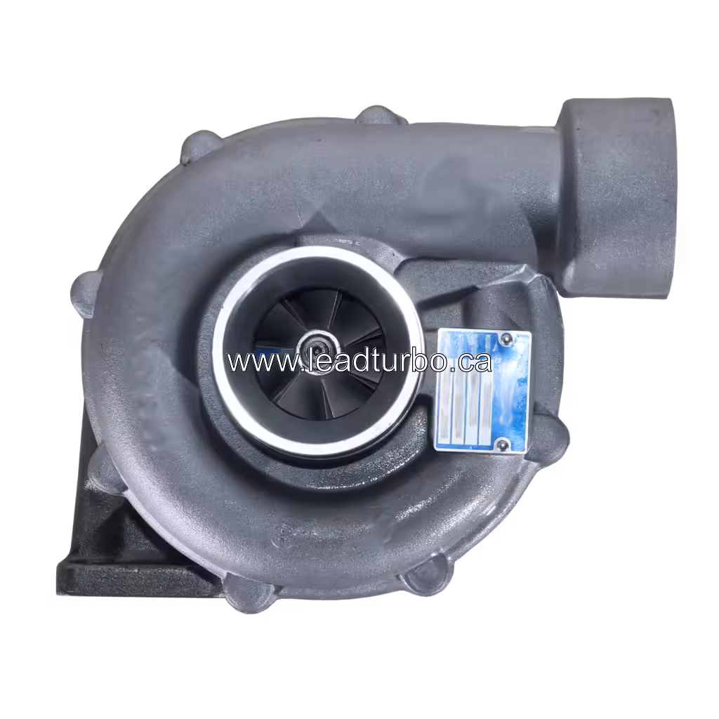 5700240 K27 turbocharger front view showing turbine housing and compressor wheel