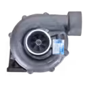 5700240 K27 turbocharger front view showing turbine housing and compressor wheel