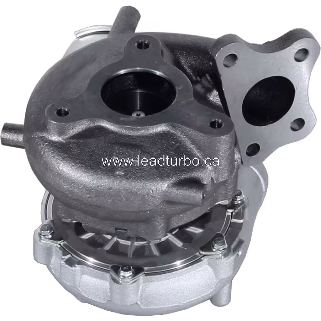 767720-5006 turbocharger bottom view showing VGT actuator mechanism