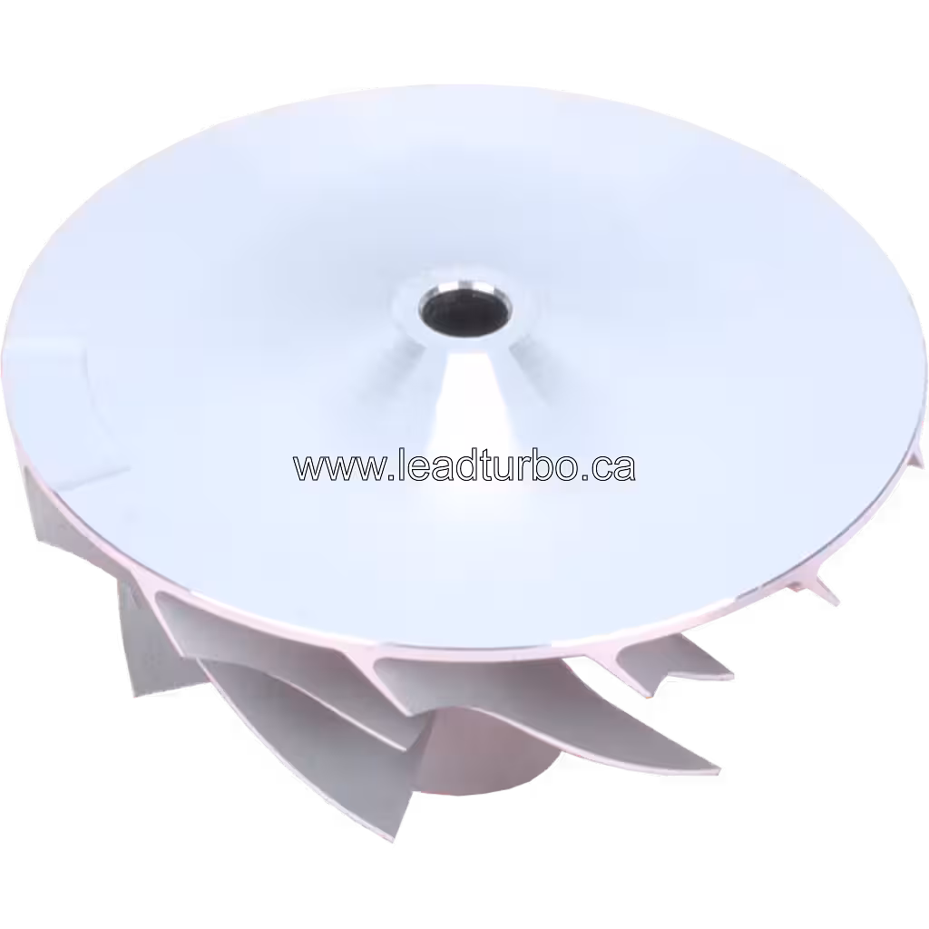 Isuzu 4HK1-E2N compressor wheel bottom view showing flat backplate