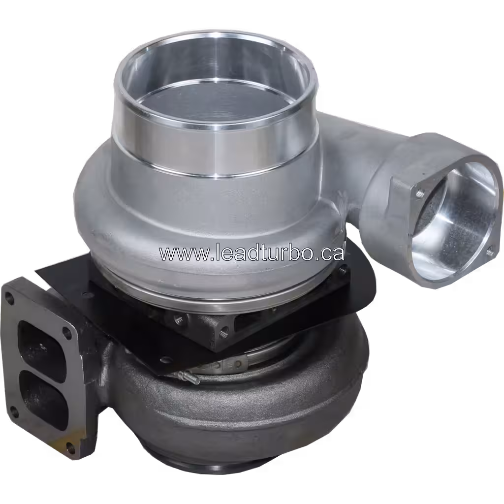 Top 45-degree view of 8N6554 turbocharger for CAT D9H showing compressor outlet