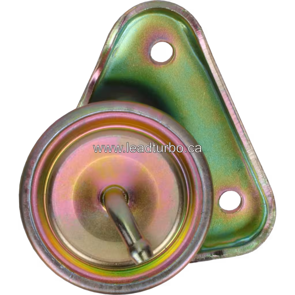 Vue de dessus de l'actionneur de turbo avec tube en cuivre et corps cylindrique