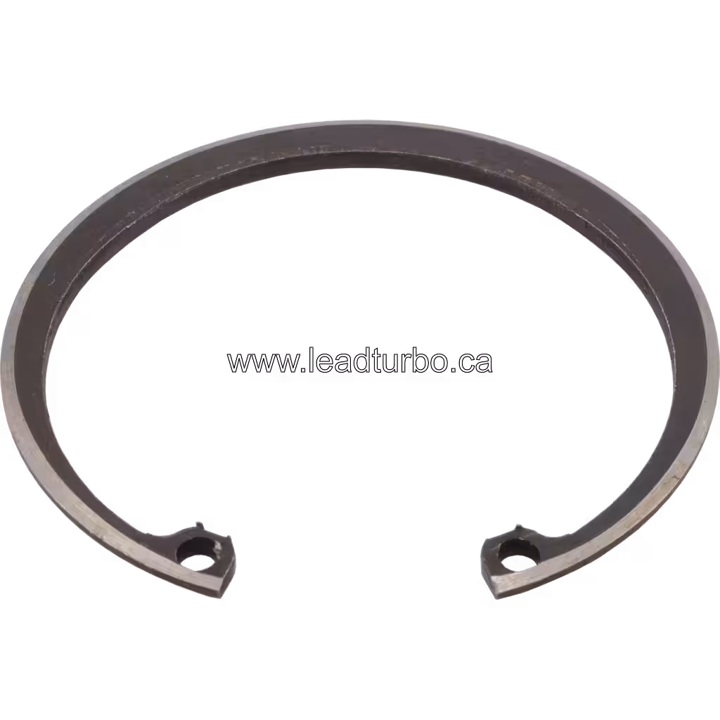 Top view of Perkins 1106D turbo retaining ring with mounting tabs