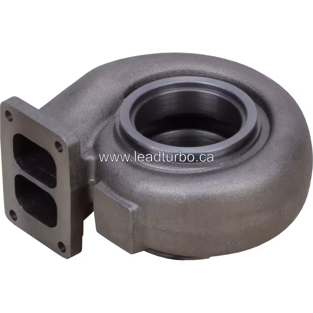 Carcasse turbine métallique avec ouverture circulaire polie et flange de montage