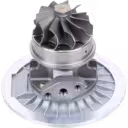 Core de turbocompresseur Daewoo TO4E55 vue de bas 45 degrés avec roue turbine