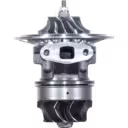 Vue avant du core de turbocompresseur J96 réf. 408105-0207 avec roue turbine et compresseur