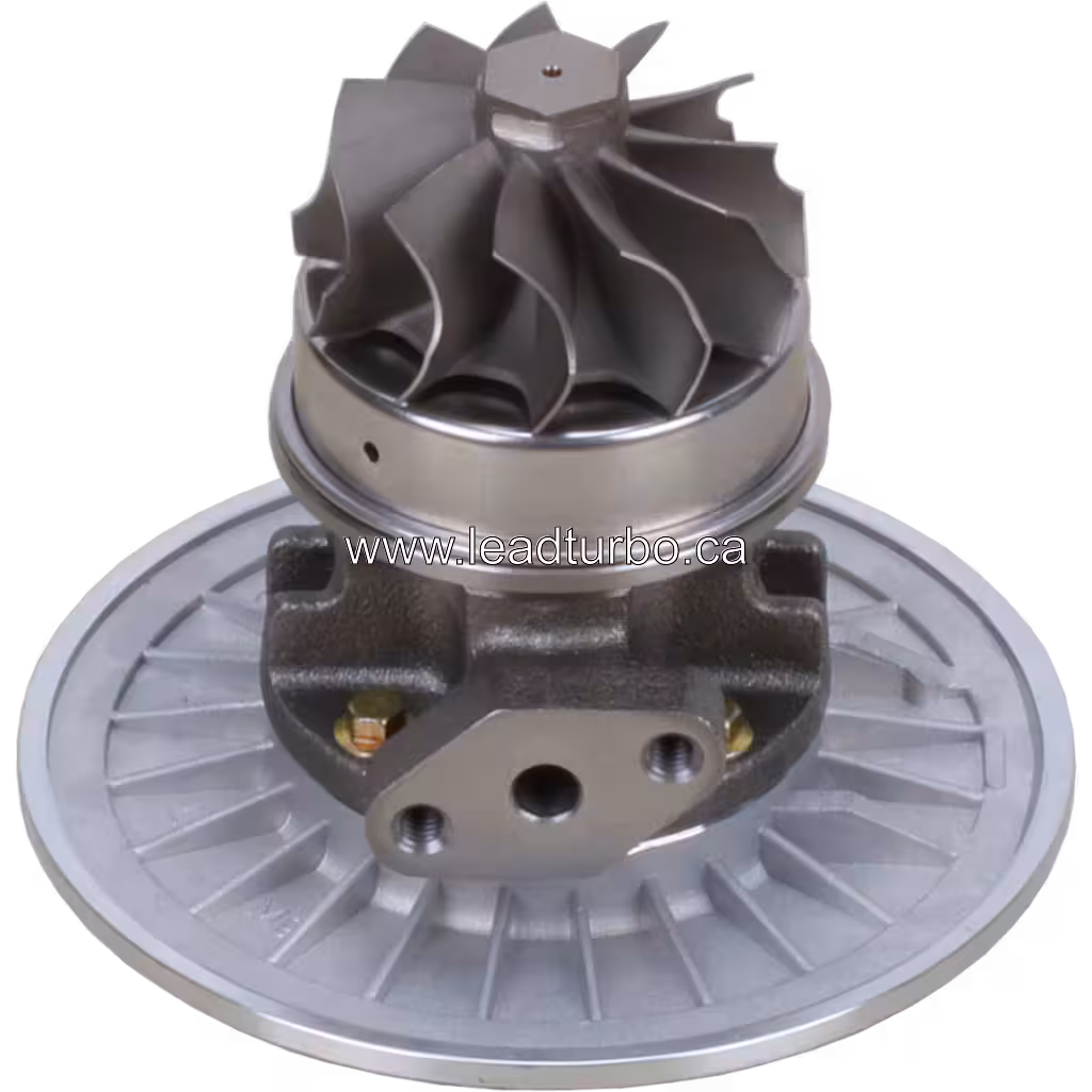 Bottom 45-degree view of J96 turbo core with finned flange