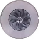 Bottom view of J96 turbo core showing compressor wheel and housing