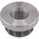 Bottom view of aftermarket turbo shaft nut for Mitsubishi truck applications