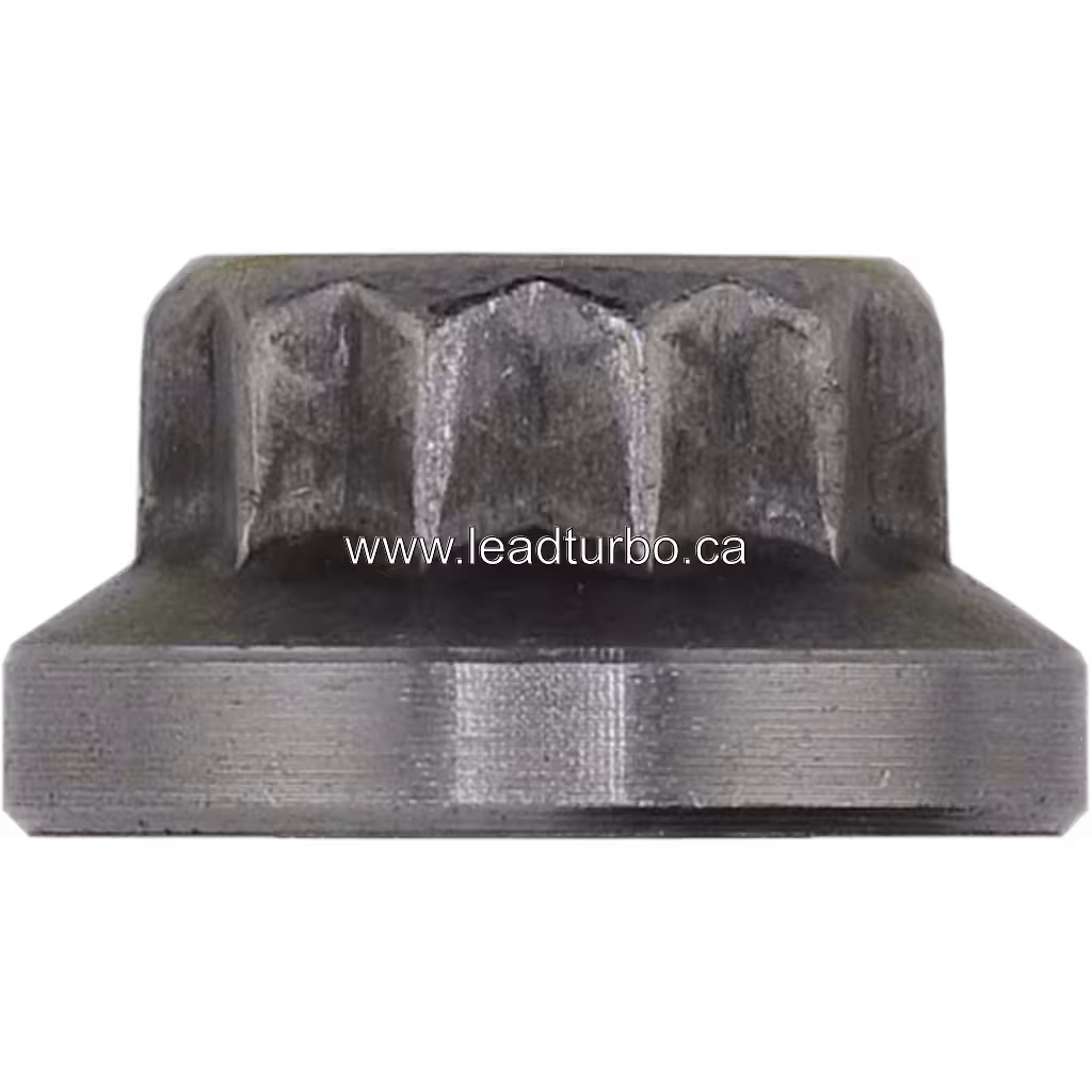 RHF4-660011P10 turbo shaft nut side profile showing hexagonal body and flange