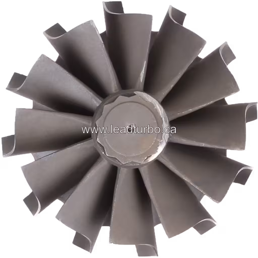 Roue de turbine TD09L-34QRC 49132-05110 TW vue de face avec aubes courbées