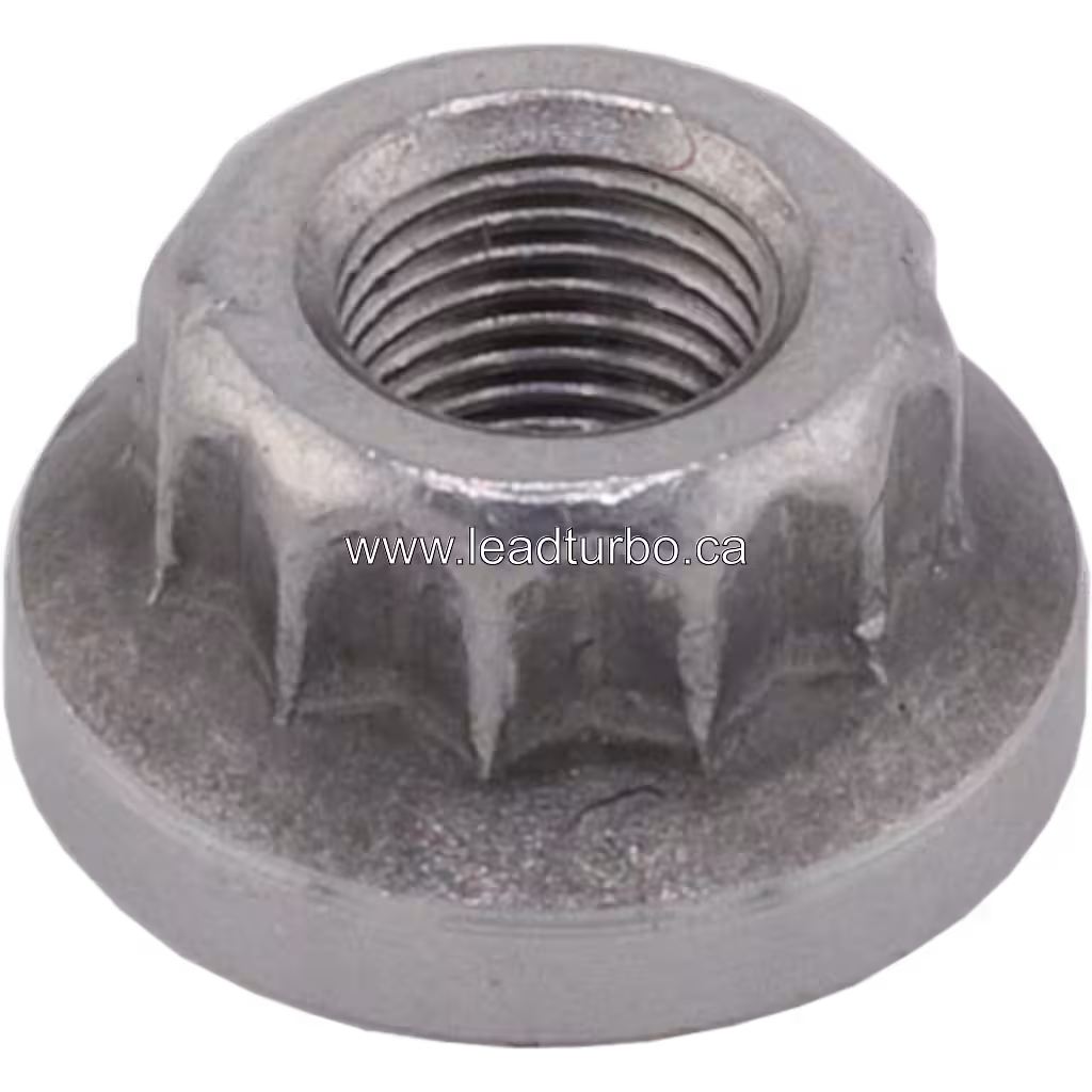 Vue de dessus d'un écrou hexagonal montrant les filetages internes pour Mitsubishi L200