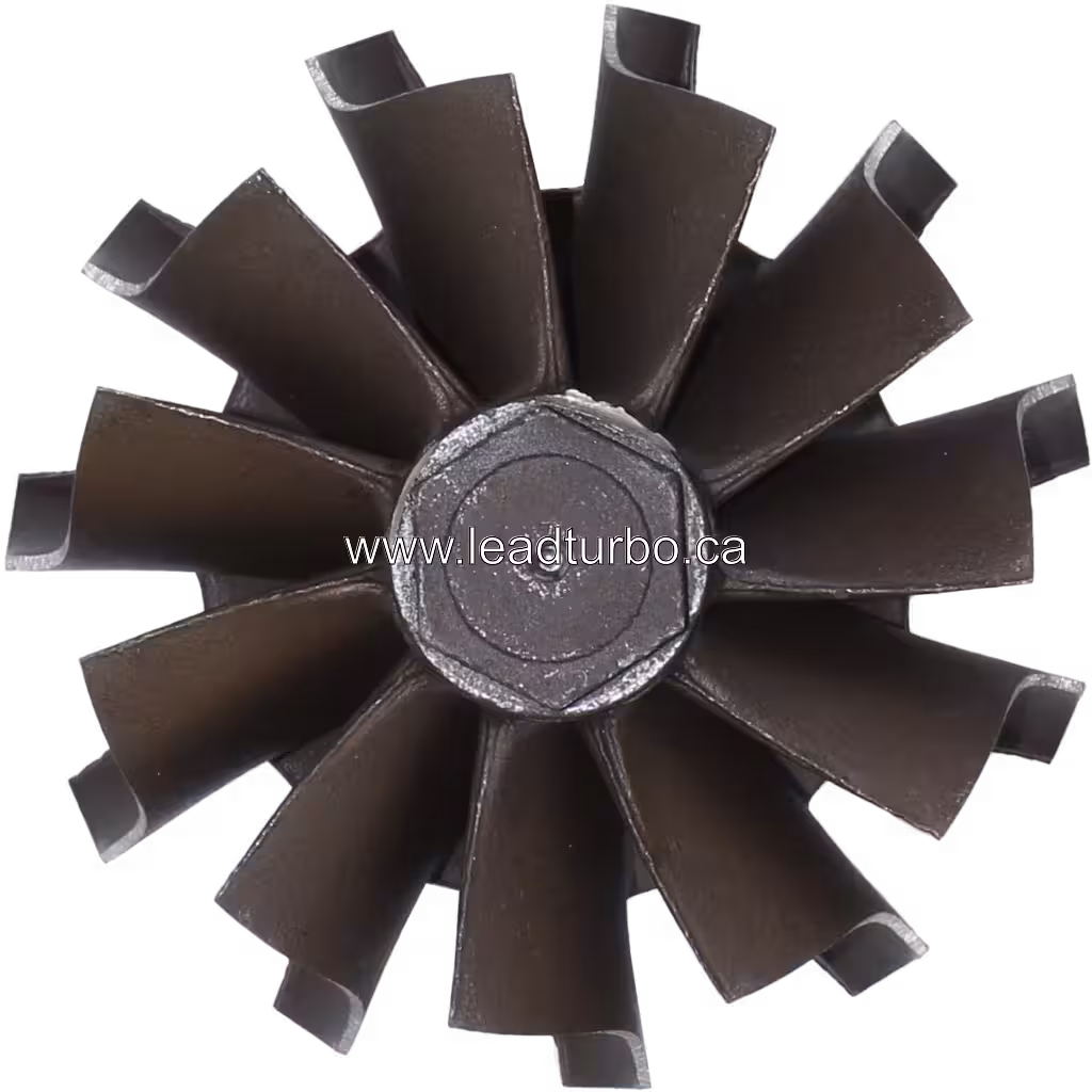 Close-up of TA4503 Turbine Wheel blades and hub