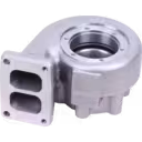 Turbine housing HX50W vue de dessus à 45 degrés montrant les passages de refroidissement