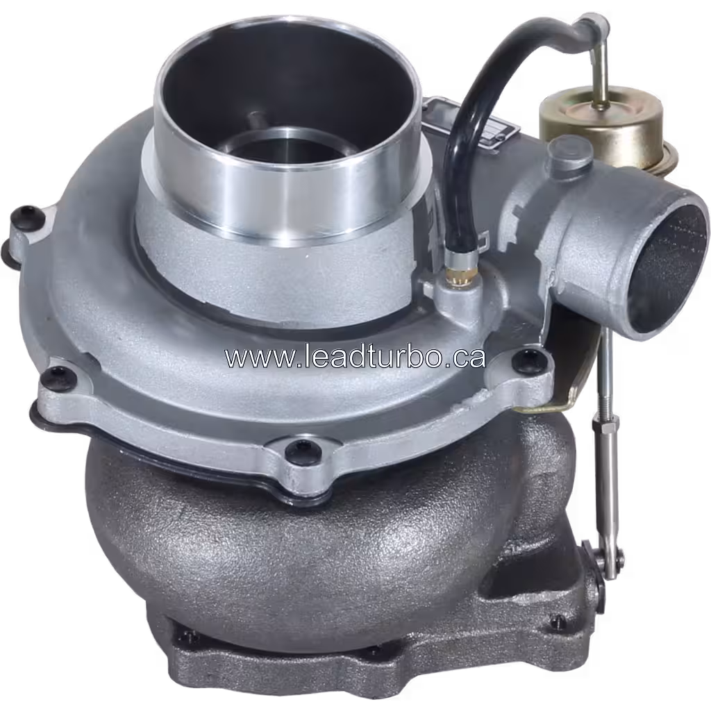 Turbocompresseur HINO J08C avec ligne de refroidissement bleue et actionneur mécanique