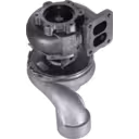 Turbocompresseur 318294 S400 vue de dessous à 45 degrés avec joint de serrage visible