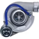 Vue avant du turbocompresseur 32006083 GT2256S avec carter compresseur argenté