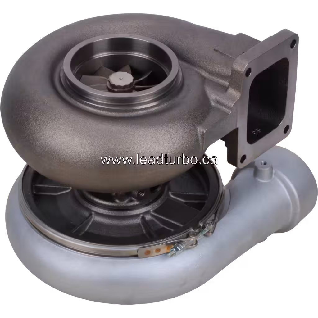 Vue de dessous du turbocompresseur 3529718 montrant le support de montage et le carter central
