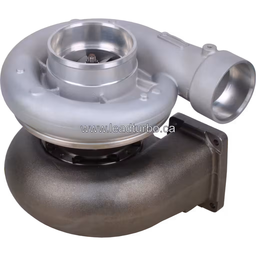 Vue de dessus à 45 degrés du turbocompresseur 3529718 pour Cummins KTTA19