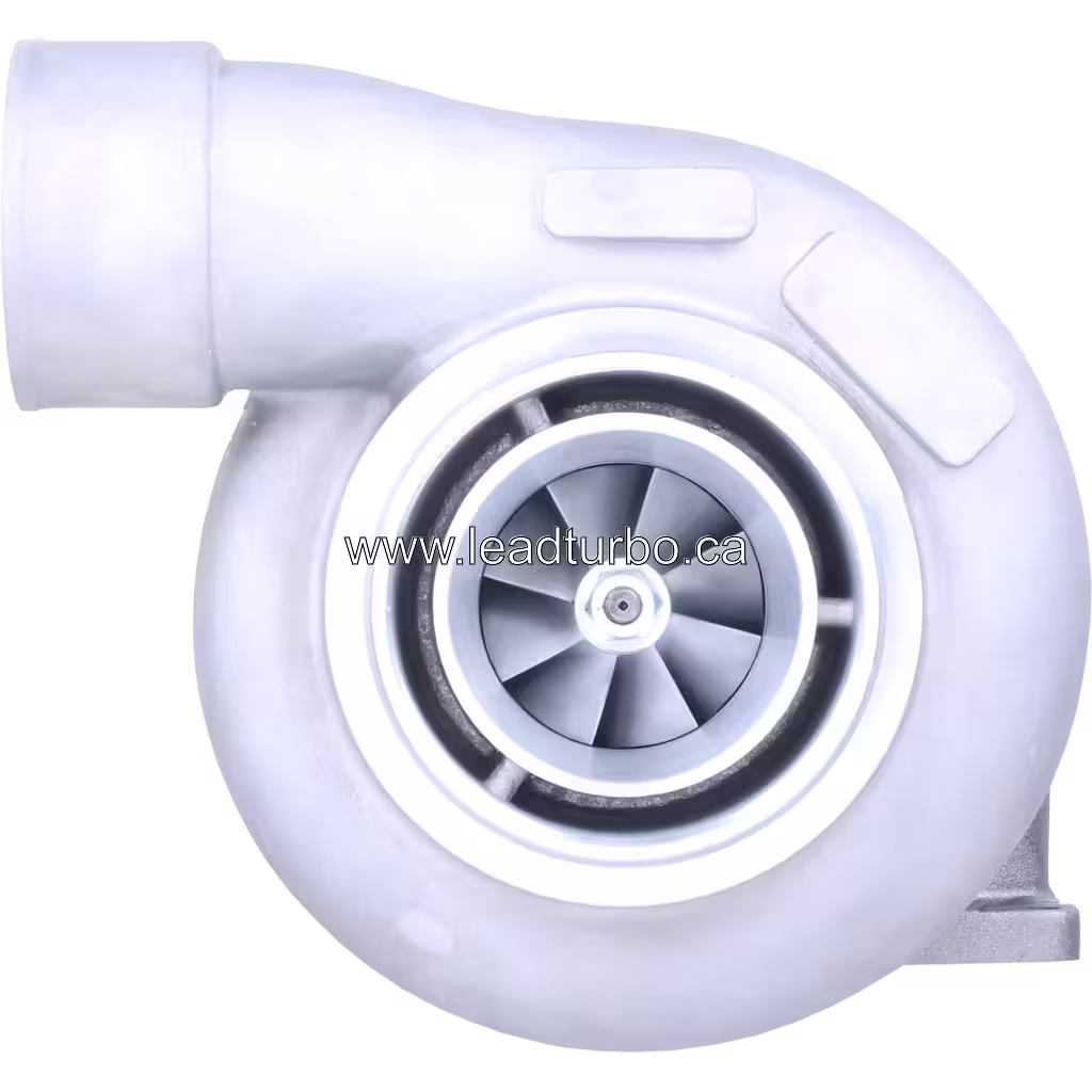 Turbocompresseur 6505-65-5020 KTR110L-3H4E pour Komatsu PC600-7, vue avant avec roue de turbine visible