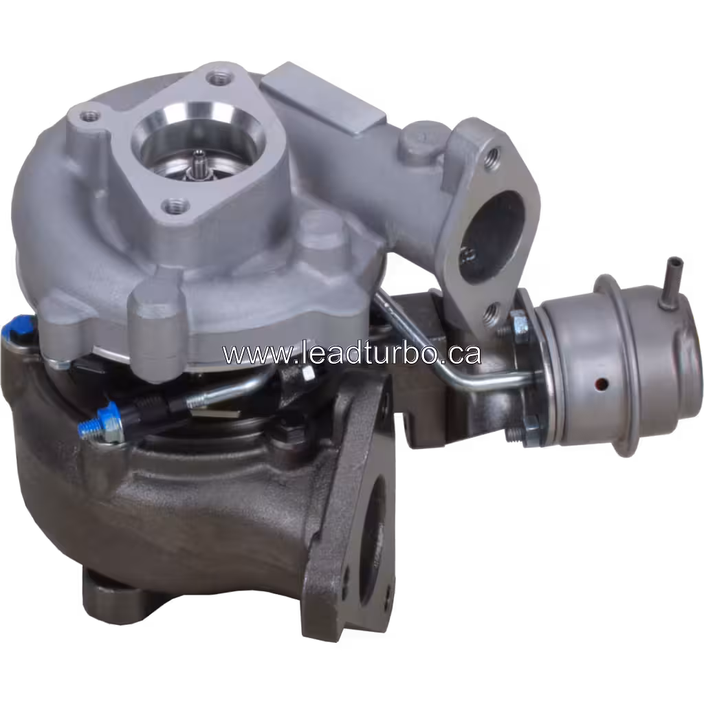 Vue 45 degrés du turbocompresseur Nissan YD22ED avec actionneur visible