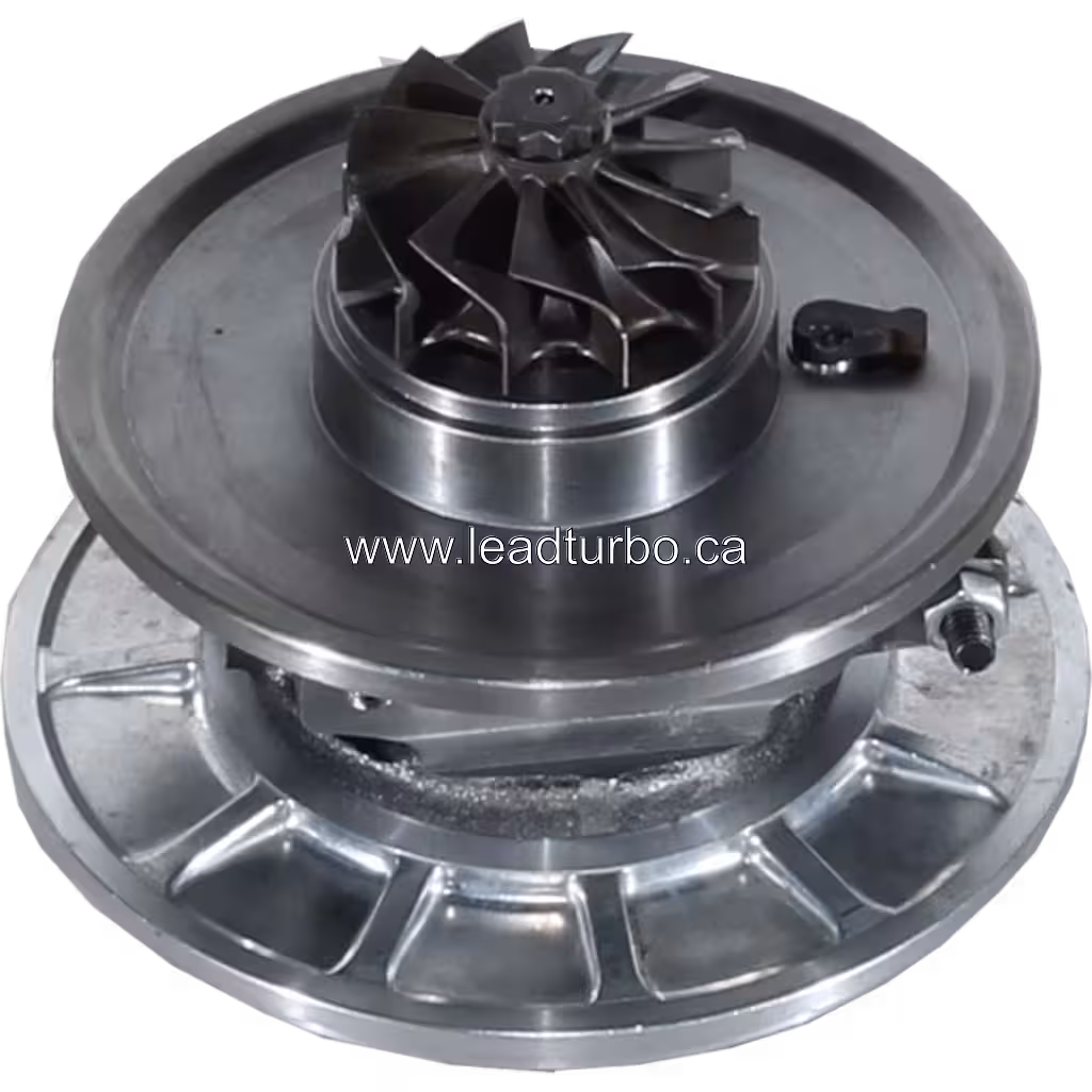 Bottom view of turbine wheel on 17201-0L040 replacement core