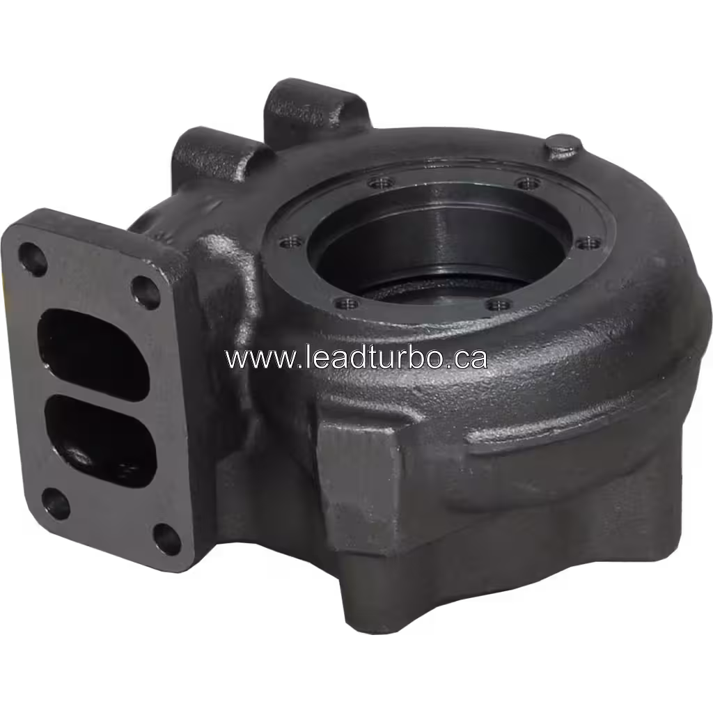 2839008 turbine housing bottom view showing circular turbine inlet and mounting holes