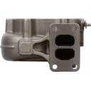 2839008 HX40W turbine housing front view showing rectangular flange and oval ports