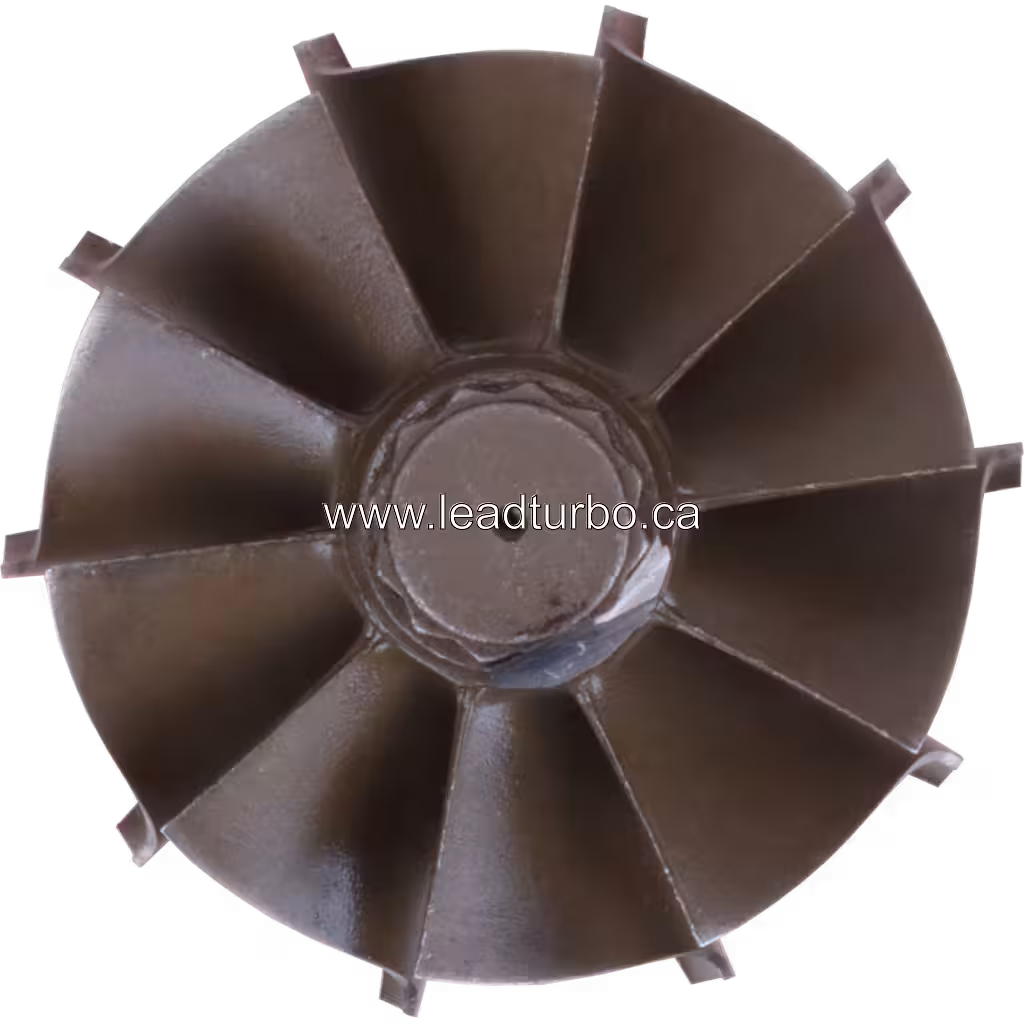 318933 S410T turbine wheel front view with radial blades