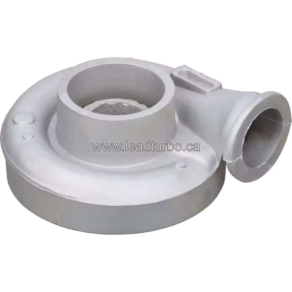 Top view of 3534252-CAST cast metal compressor housing with side cylindrical port