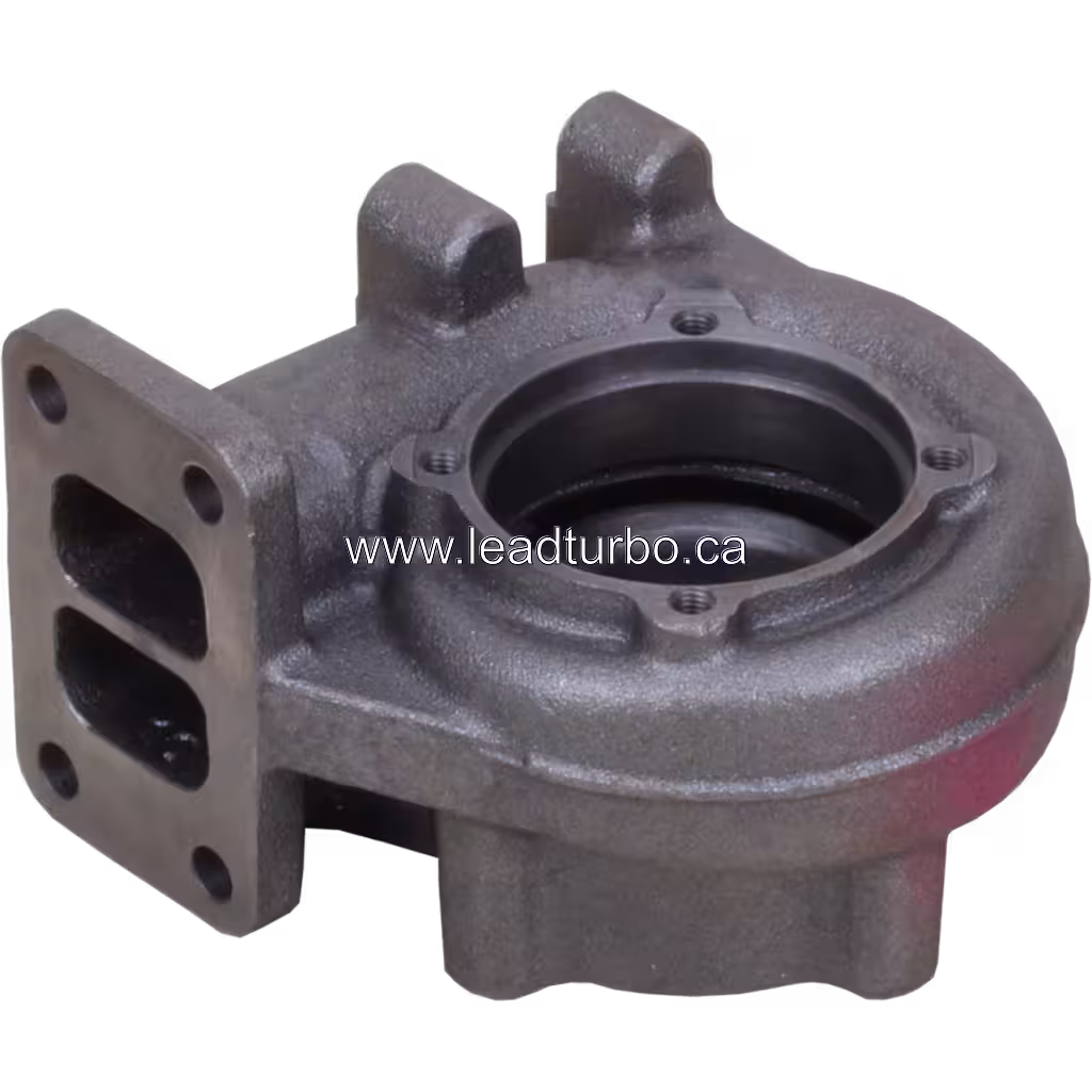Bottom 45-degree view of 3539323 HX35G turbine housing