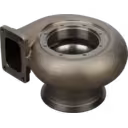 Grey cast metal turbine housing with circular inlet and volute casing design