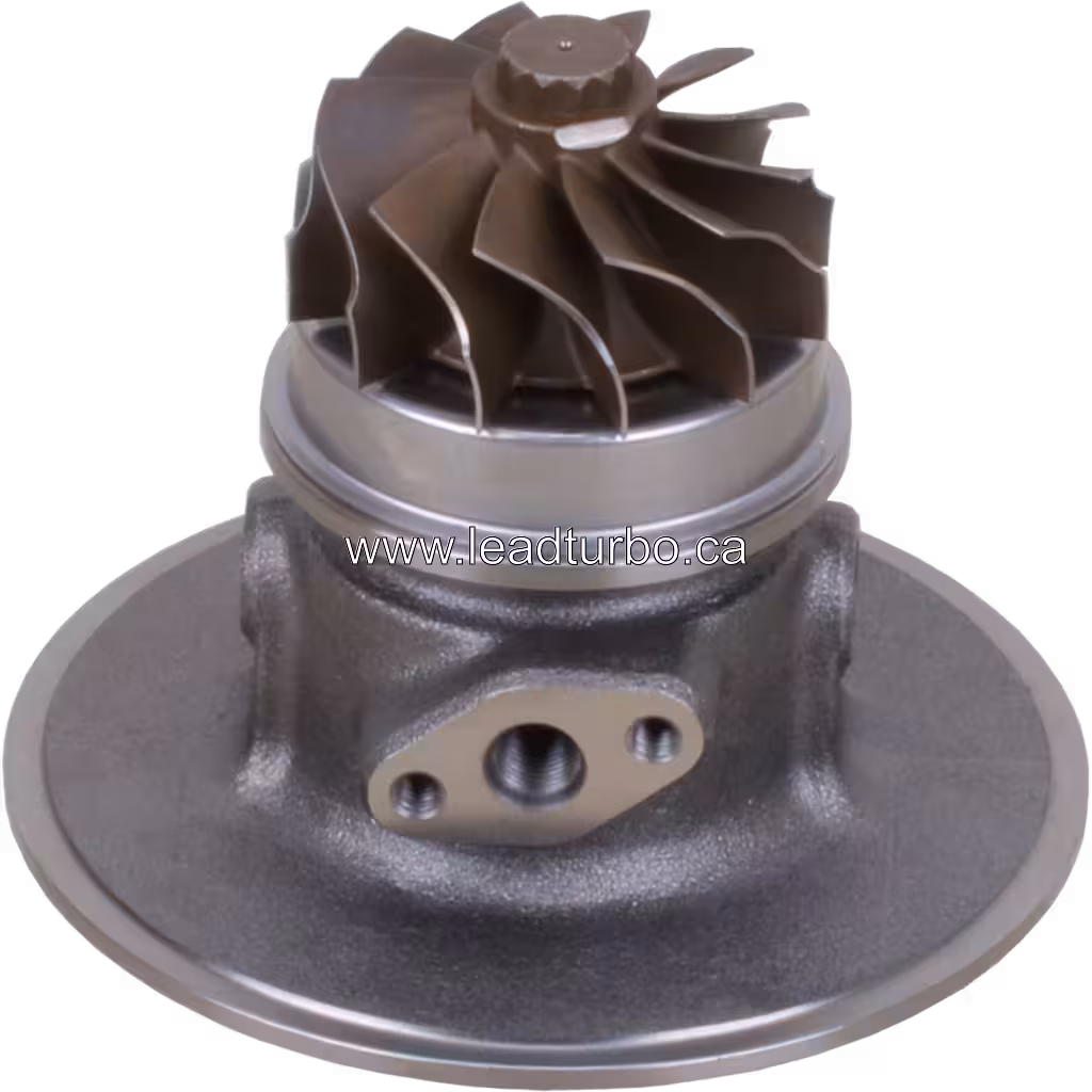Bottom view of 4027094 HX50 core showing compressor wheel and flange