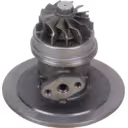 4027825 HX35W turbo core bottom view showing turbine wheel and metallic finish