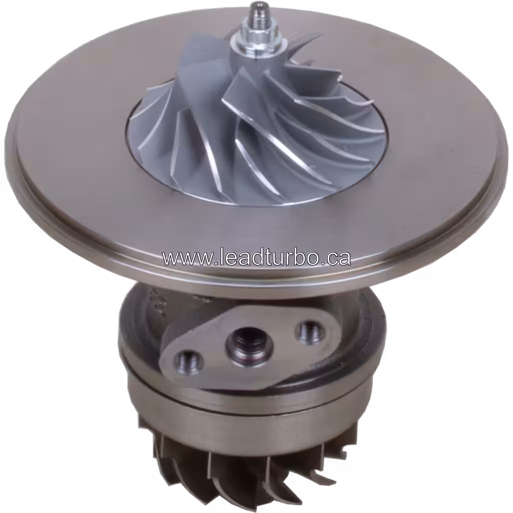 4027825 HX35W turbo core top view with threaded shaft stud and mounting flange