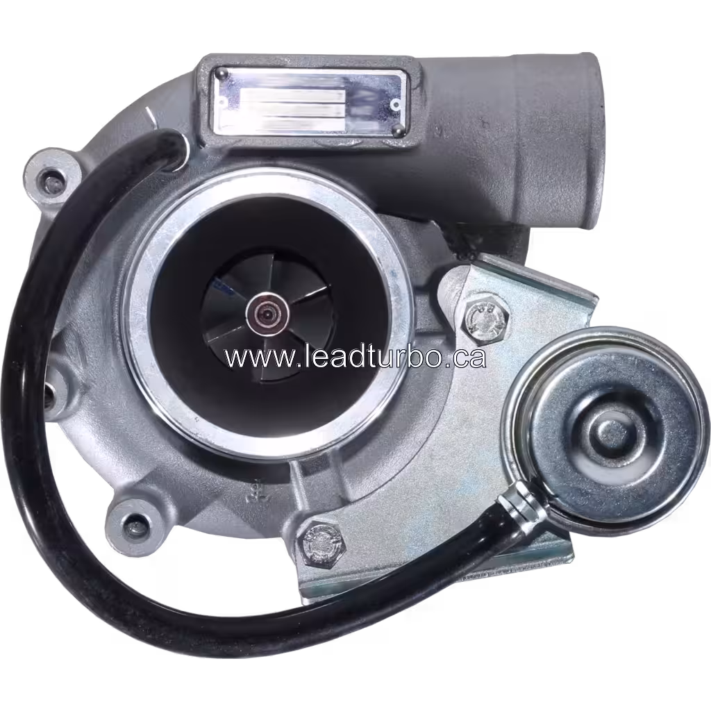 4038790 HX25W turbocharger front view showing V-band compressor inlet and turbine housing