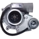 4038790 HX25W turbocharger front view showing V-band compressor inlet and turbine housing