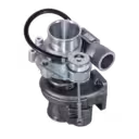 Top view of 4038790 HX25W turbocharger showing VGT actuator and related hardware assembly