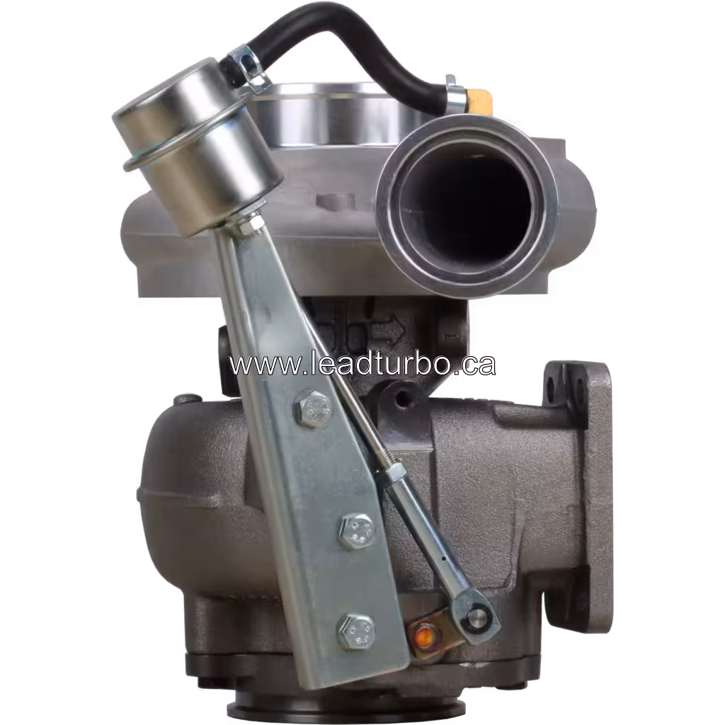 Front view of 4039139 HX40W turbocharger with mechanical actuator
