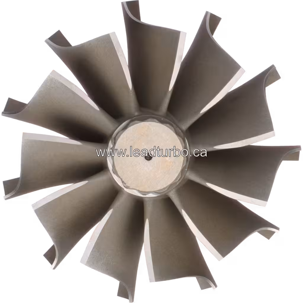 Top view of HE800FG HX82 turbine wheel showing central hub and blade arrangement