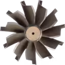 442208-0001 turbine wheel top view showing shaft and hub