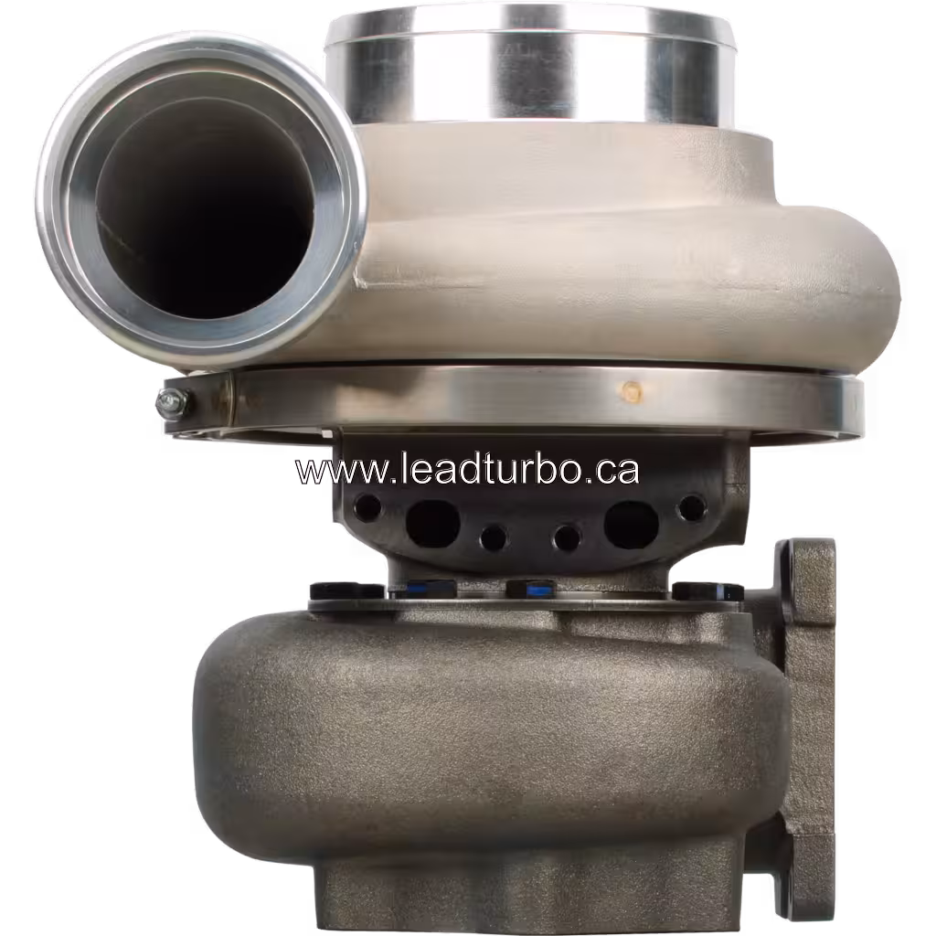 Front view of 6505-67-5010 KTR110L-F84PW turbocharger for Komatsu SAA12V140E-3A
