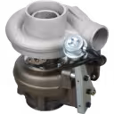 WH1E turbocharger featuring a four-port exhaust manifold and silver actuator with black cable