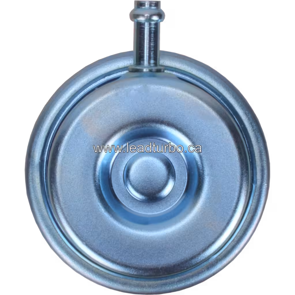 Top-down view of J96 turbo actuator housing with threaded ports