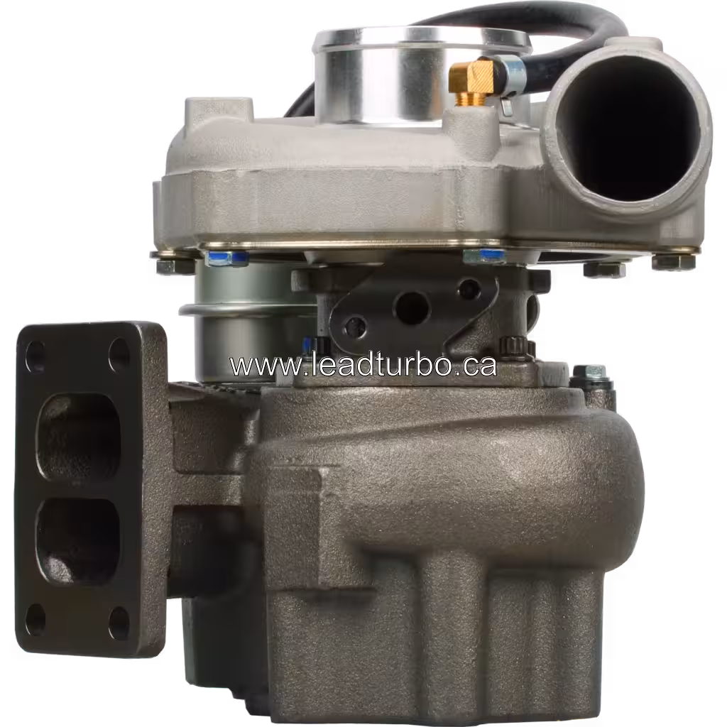Front view of 709942-5009 GT3571S turbocharger with two-port turbine housing