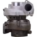 783801-0029 GT2263KLNV turbocharger front view with silver compressor housing