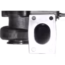 Carcasse turbine 4036441 HX25W vue de face avec bride d'échappement